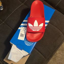 Adidas Slides (size 9) (scarlet)