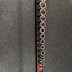 Snap-on 3/8” Drive Metric Shallow Socket Set 6-Point Flank Drive 8–19mm