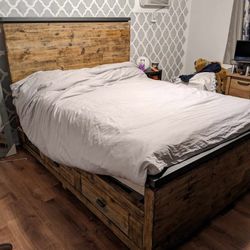 Century Wood Queen Bed Frame 