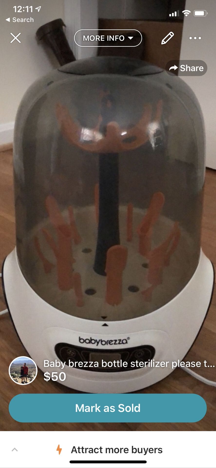 Baby brezza bottle sterilizer $55