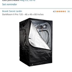 Secret Jardin Darkroom II Pro Indoor Grow Tent New Never Opened