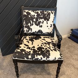 Cow Print Accent Chair - Black Frame