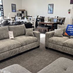 Grey Sofa And Loveseat Set 