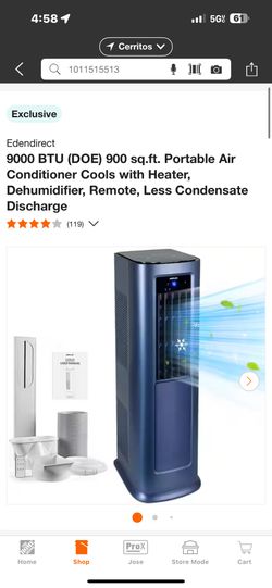 Endendirect 9,000 BTU Portable Ac And Heating 