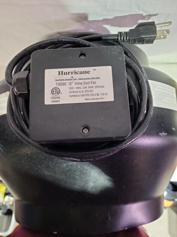 Hurricane Inline Duct Fan 12’’ (736590)