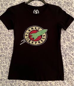 Futurama Planet Express Women’s Black Small 100% Cotton T Shirt