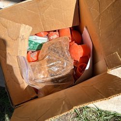 Box Of Used Rebar Caps