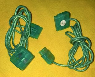 2 Playstation PS1 PS2 Controller Extension Cable Transparent Emerald 6 Foot Long