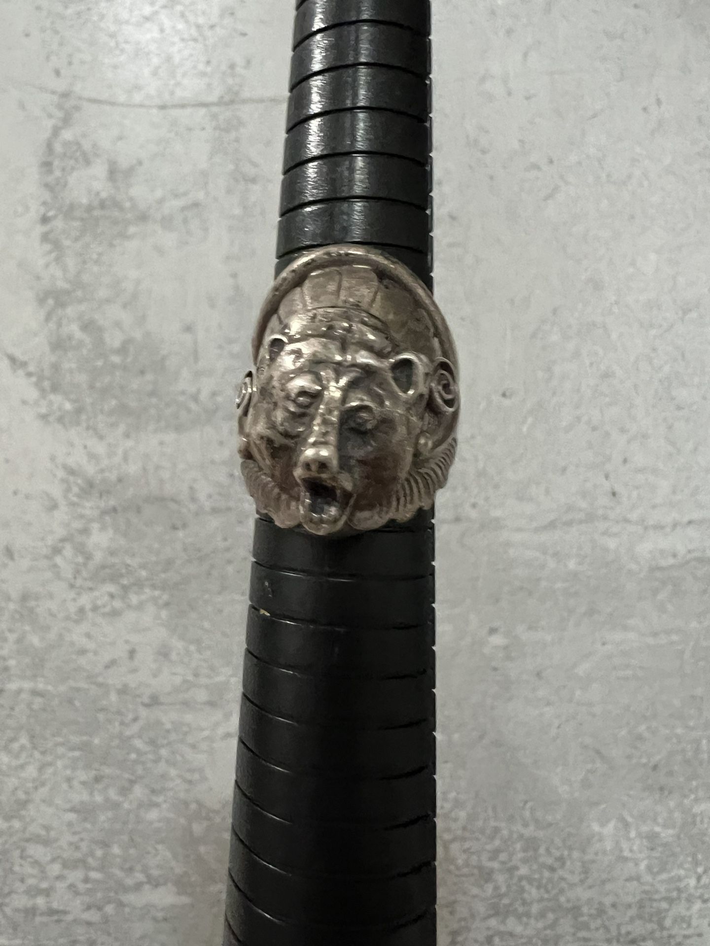 Bear Head Vintage Navajo Native Mens Ring Sz 9 Sterling Silver 925 Signed LH