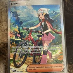 Dawn 129/094 Full Art Supporter Pokemon Card Paldean Fates NM