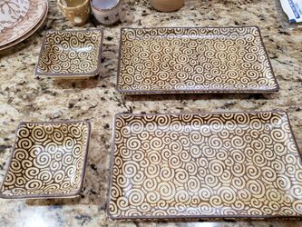 Square Dish And Dipping Bowl Set