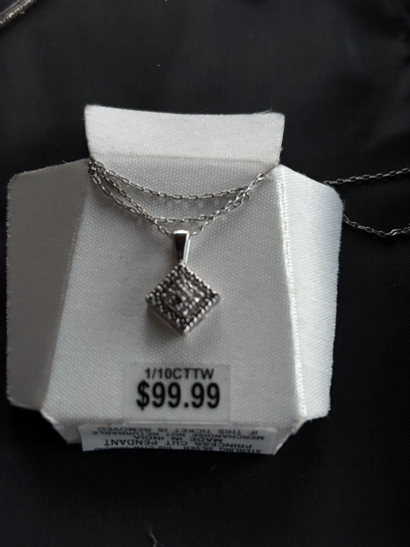 925 Sterling Silver Diamond Necklace