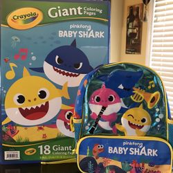 Baby Shark Backpack & Coloring Book