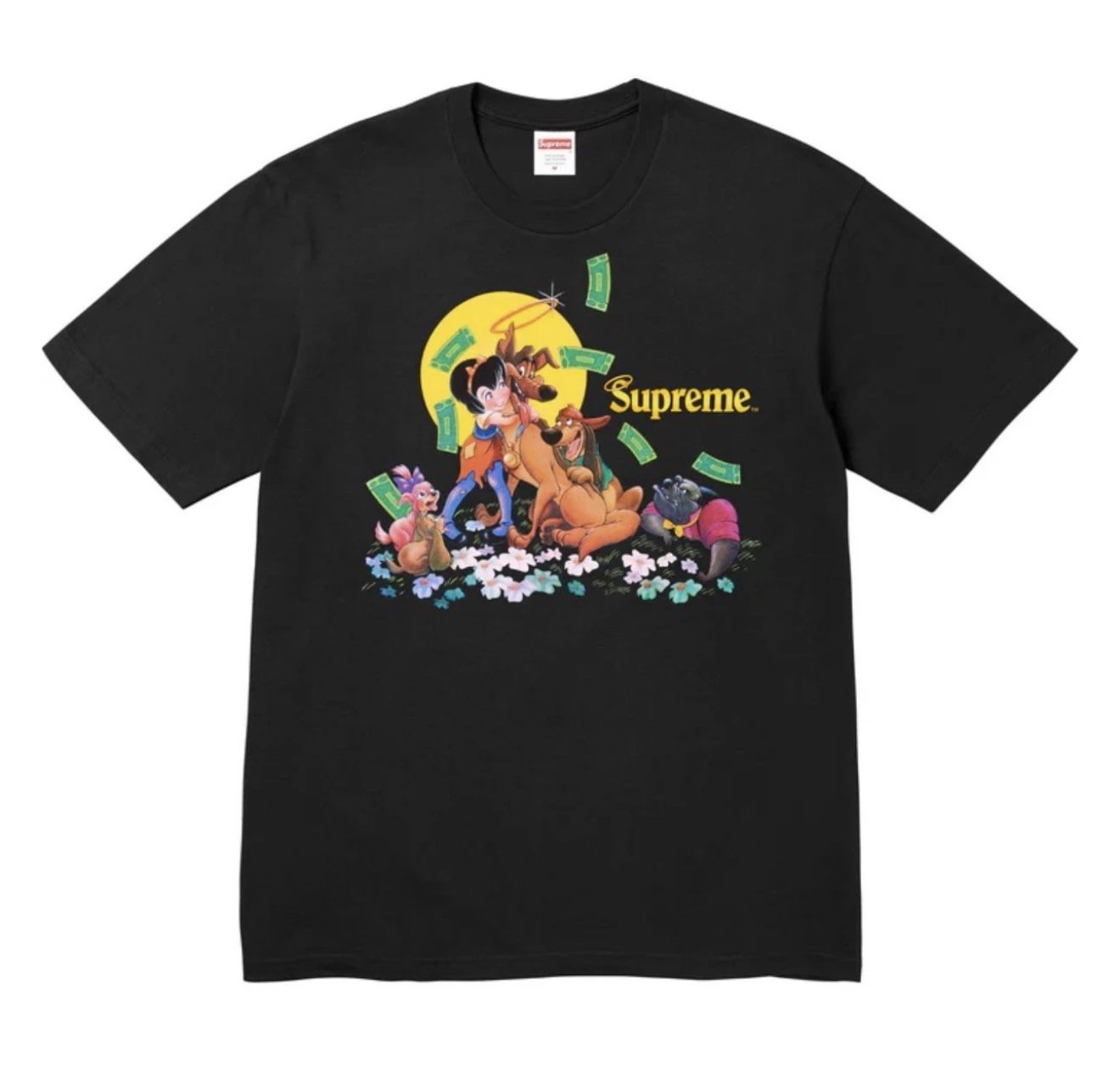 SUPREME ALL DOGS GO TO HEAVEN TEE X-LARGE BLACK