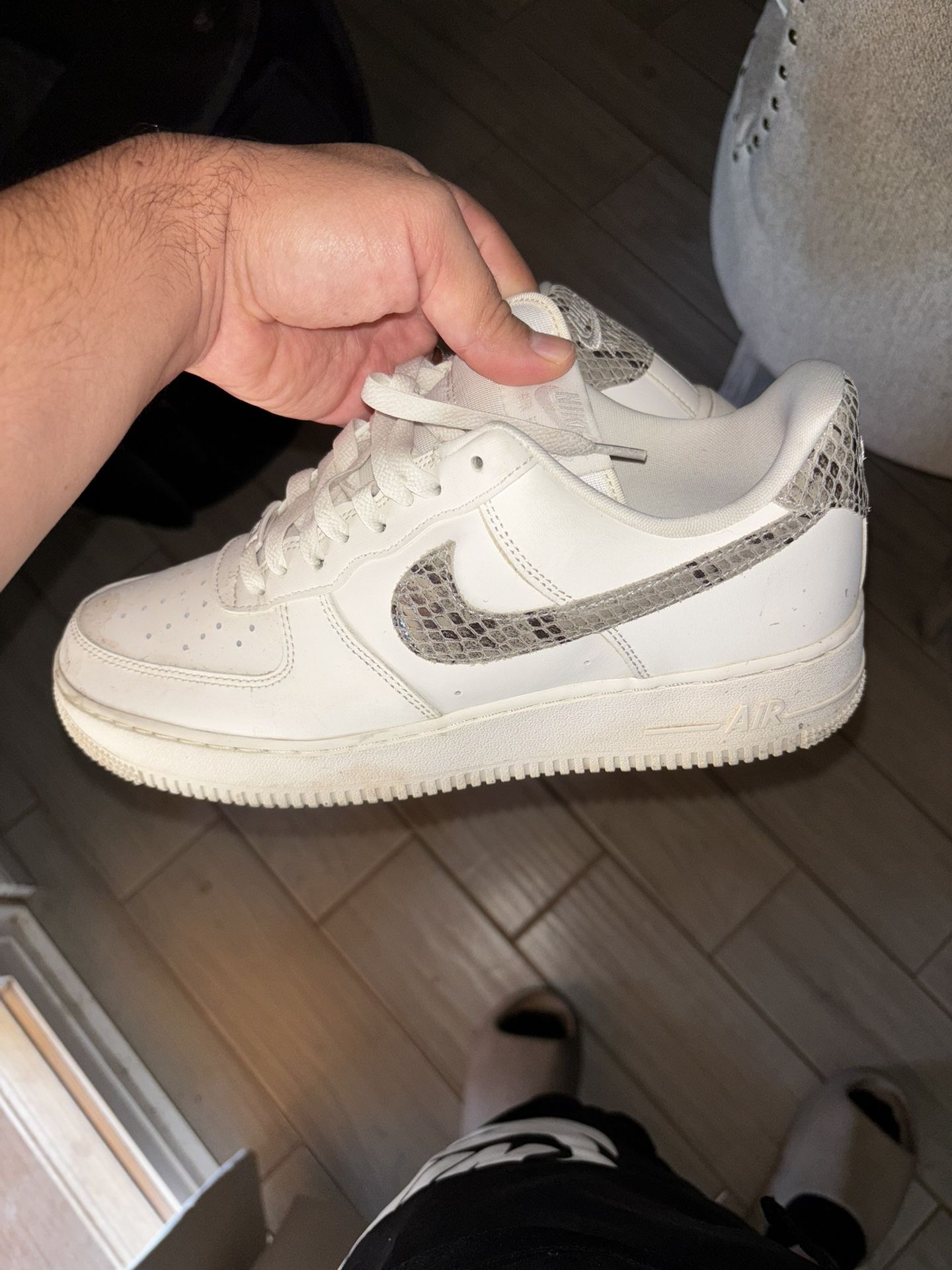 9.5 Air Force 1 Cream Color Snake Check