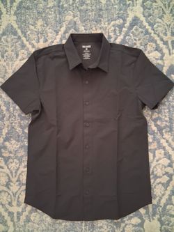 True classic easy care black polo size small