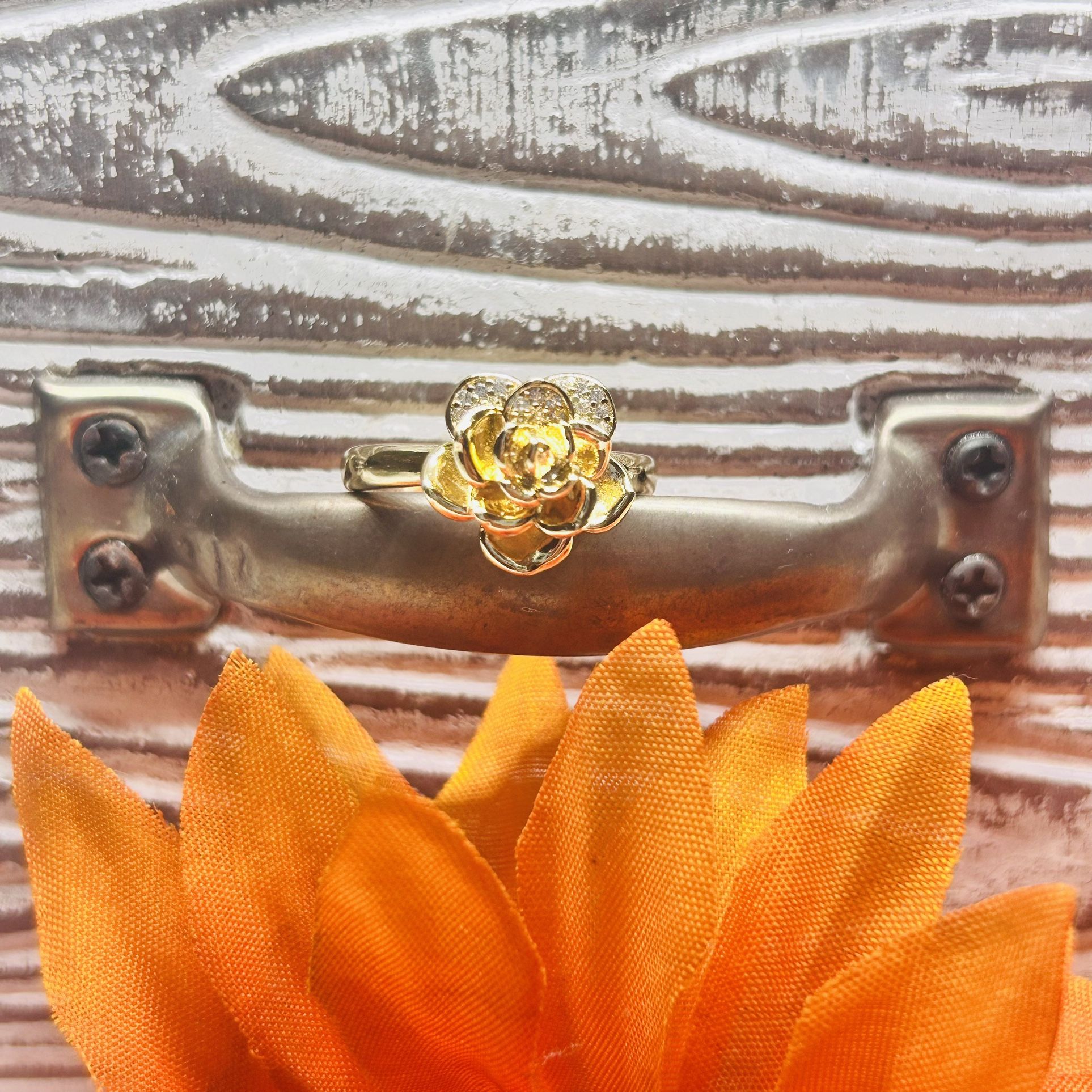 Gold Plated Flower Rings