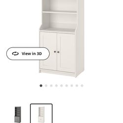 IKEA high Cabinet. White, 3 Adjustable Shelves