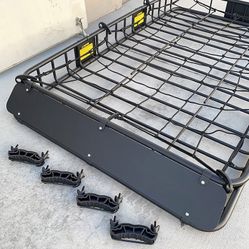 New in box $160 Roof Basket and Cargo Net (Set) 64x39” Car Top Carrier Luggage Holder 150lbs Max