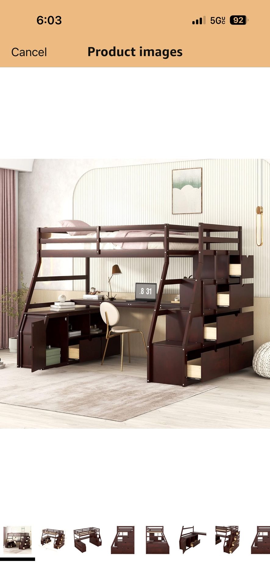 ✨ Twin Loft Bed with Stairs & Desk – Like New! ✨
