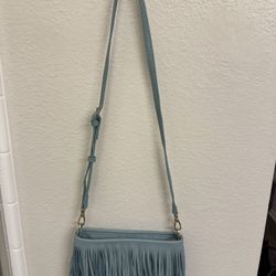 AKAIV  Light blue fringe shoulder bag