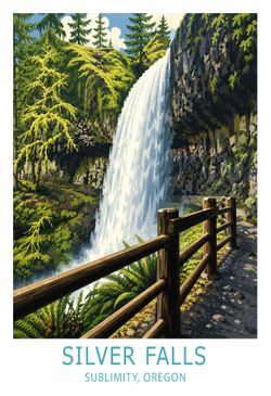 Silver Falls Print -13 x 19 Satin Premium Photo Paper