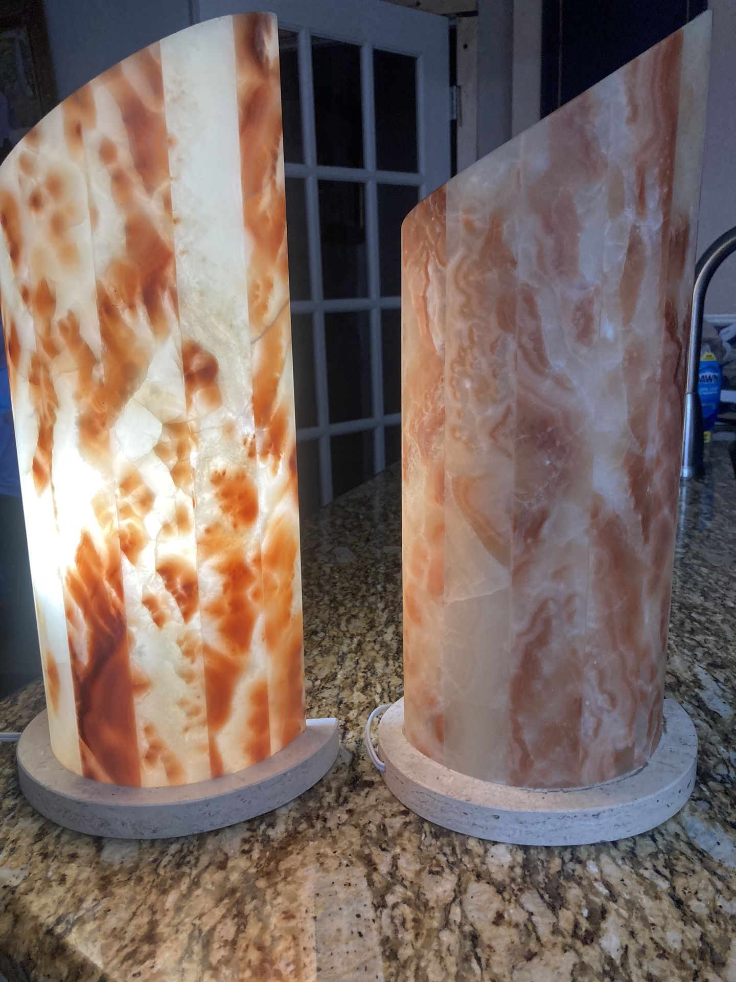 2 Very Nice Onyx Marble Table Lamp