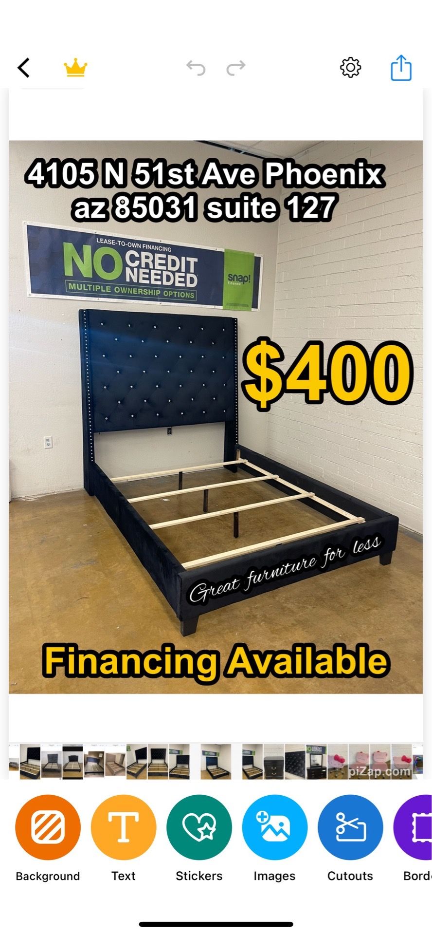 Queen size bed frame brand new