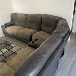 7 Part Sectional Leather Couch