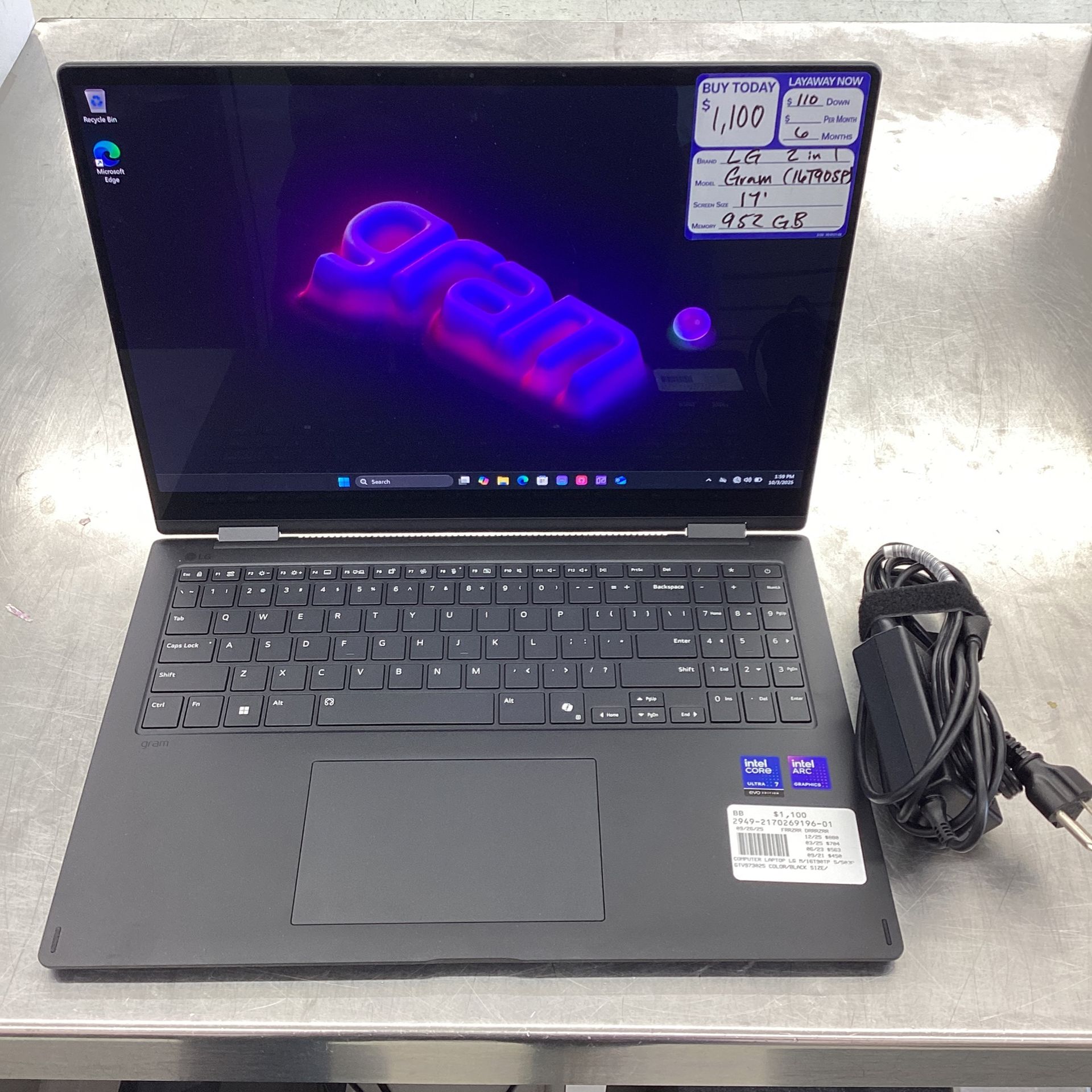 LG Gram 2 In 1 Laptop