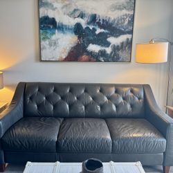 ✨ Genuine Leather Couch + Chair – $500 for Both! ✨
