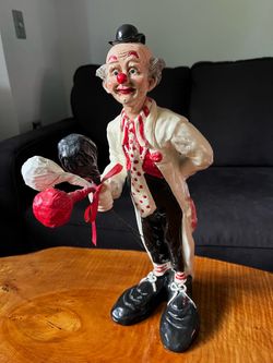 Clown Statue, 16” Tall, Ceramic