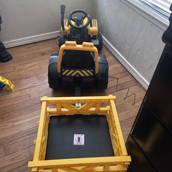 Construction Tractor Ride-On with Trailer