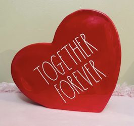 Large Rae Dunn Together Forever Tilted Heart Vase Just ADD FLOWERS Valentines