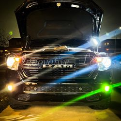 6000k Glacier White LED Headlight And 3000k Jdm Yellow LEDs Fog Lights 