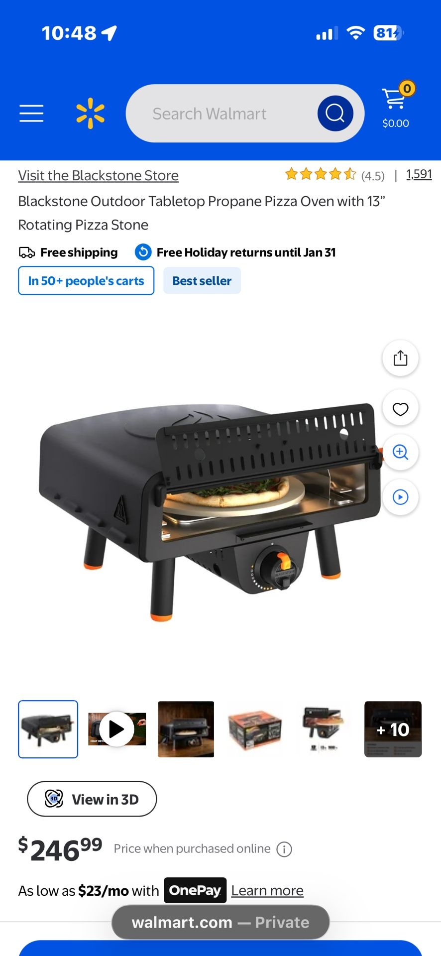 Blackstone Tabletop Propane Pizza Oven