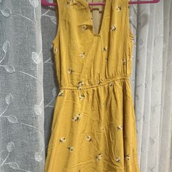 Short Yellow Sunflower Dress 