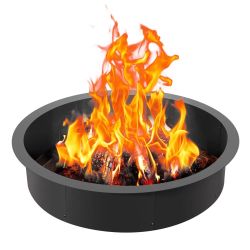 Fire Pit Ring, 40-Inch Outer/36-Inch Inner Diameter, 8.5inch Height Fire Pit Insert, Heavy Duty Carbon Steel Liner DIY Campfire Ring above or In-Groun