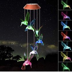 Hummingbird solar wind chimes