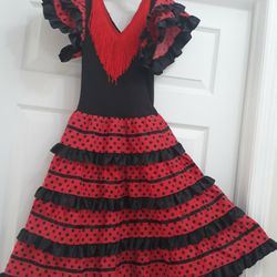 Disfraz de Flamenca Española Para Niña    Talla 8 