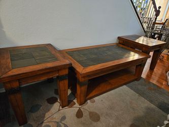 Oak Coffee table and End Tables