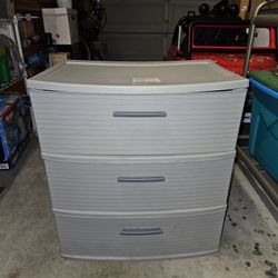Sterilite 3 Drawer Wide Tower Light Gray Plastic Storage