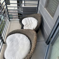 2 Wooden Balcony Chairs 