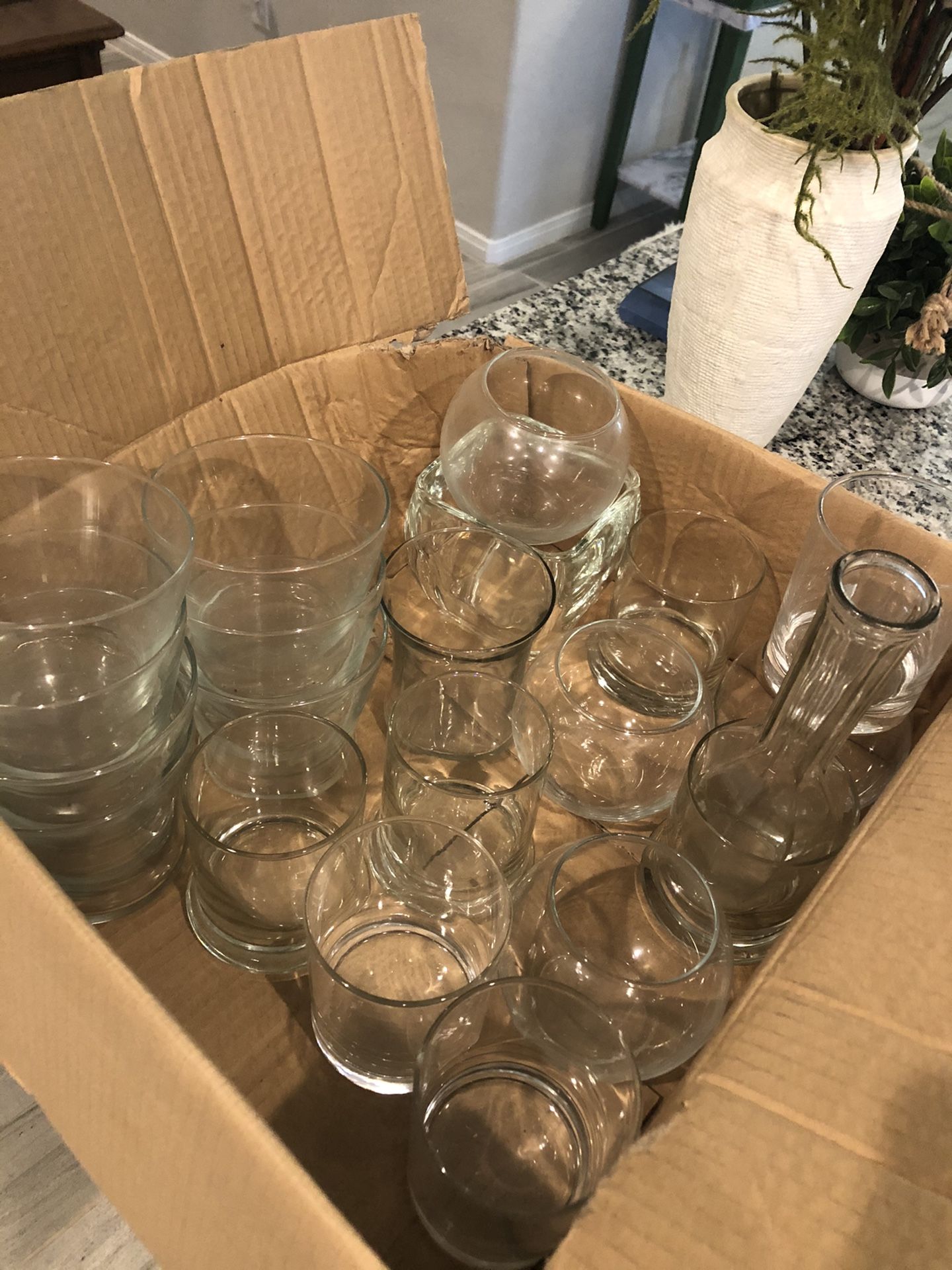 Assorted Sizes Glass Centerpieces 