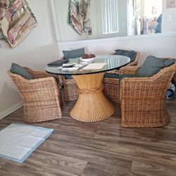 Beautiful Bamboo Weaved Table And Seating 