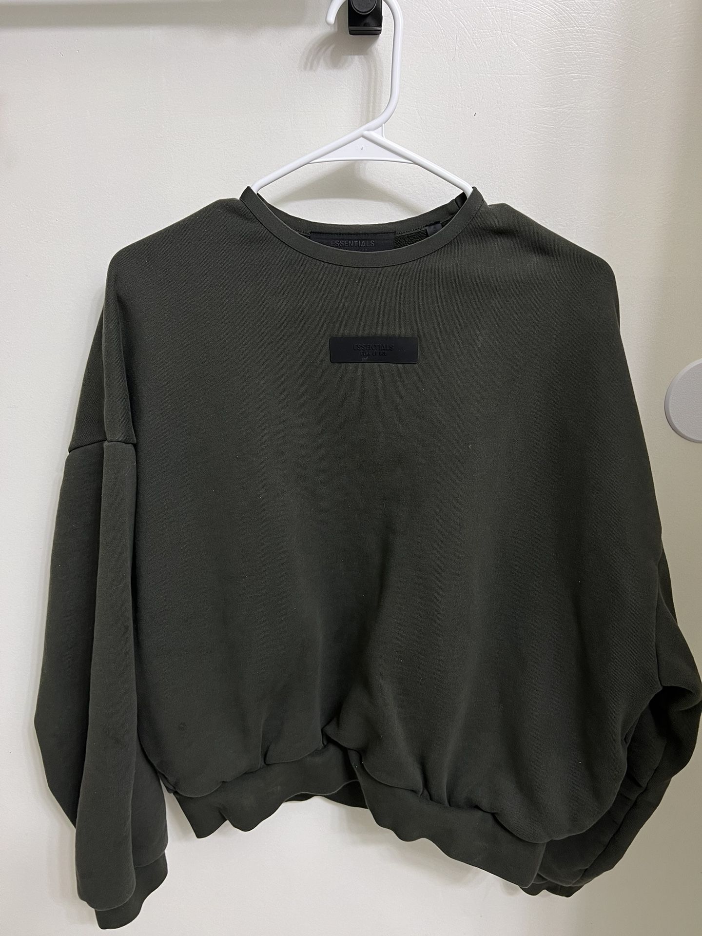 dark grey fear of God crewneck
