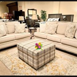 Linen Living Room Set Claredon, Sofa & Loveseat 💥💥💥 In Stock ✅ Delivery Available 👍