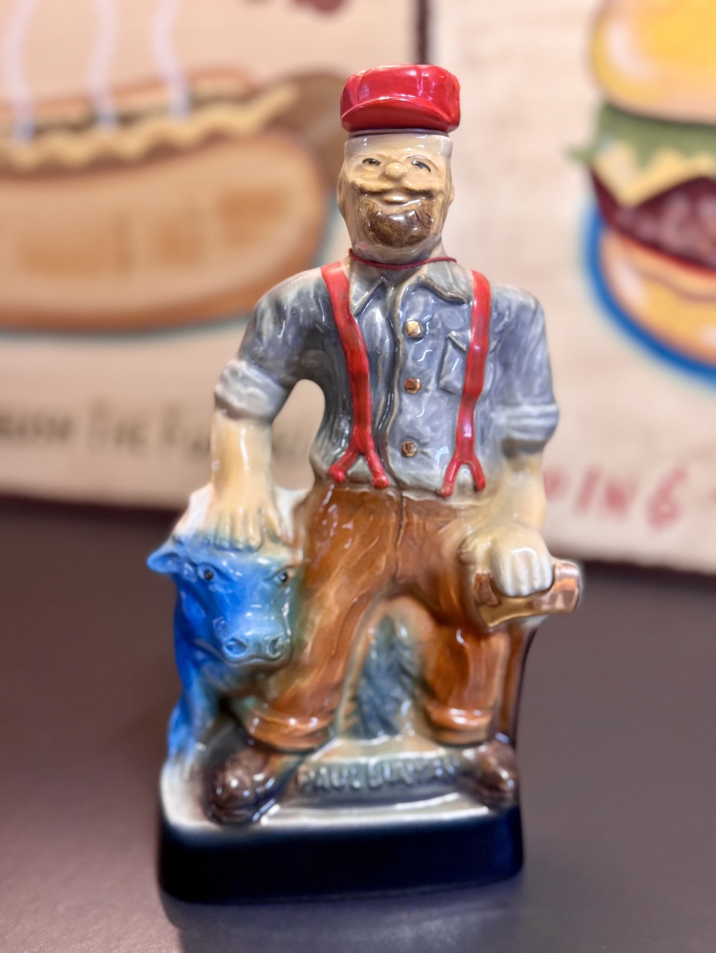 VTG 1970 Paul Bunyan Minnesota Centennial Jim Beam Bourbon Whiskey Decanter 12”