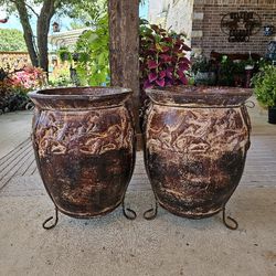 Brown Horse Clay Pots, Planters, Plants. Pottery $75 cada una