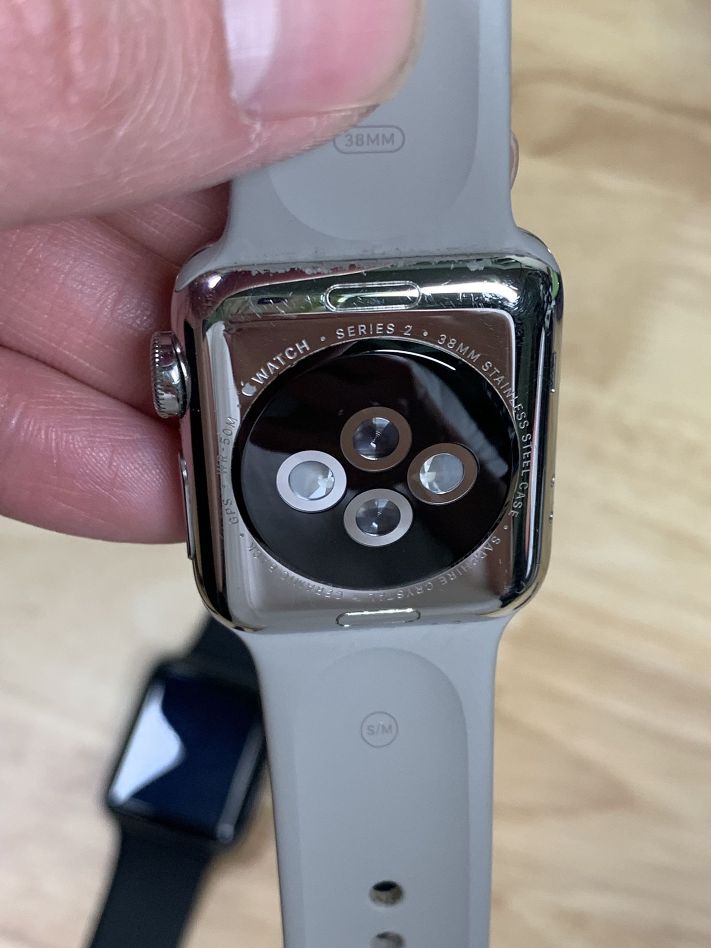150 Apple Watch series 2 stainless Steel ( chrome) 38mm For parts